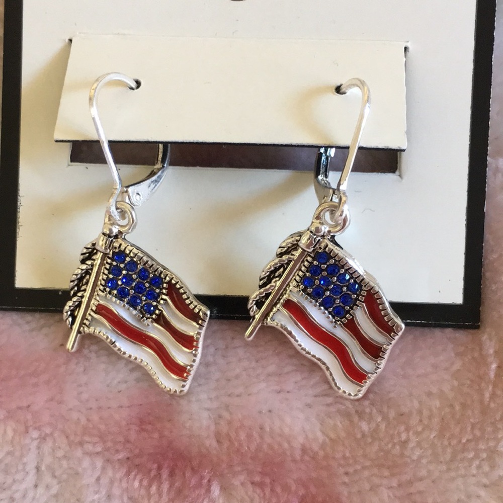 American Flag Pierced Earrings by Napier NWT